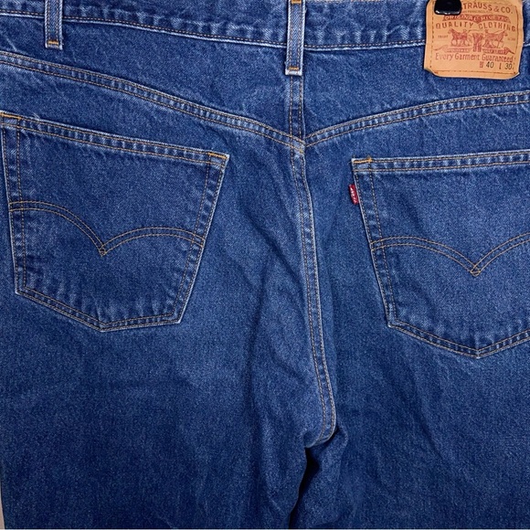 Vintage 40x30 Levis Jeans Straight Leg Relaxed Fit Classic Blue Denim Western - Picture 8 of 12